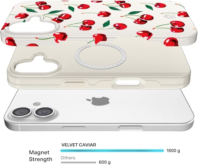 VELVET CAVIAR Case for iPhone 17 | Compatible with MagSafe | 10ft Drop Tested | Protective Designer Cases | Mon Cheri Cherry