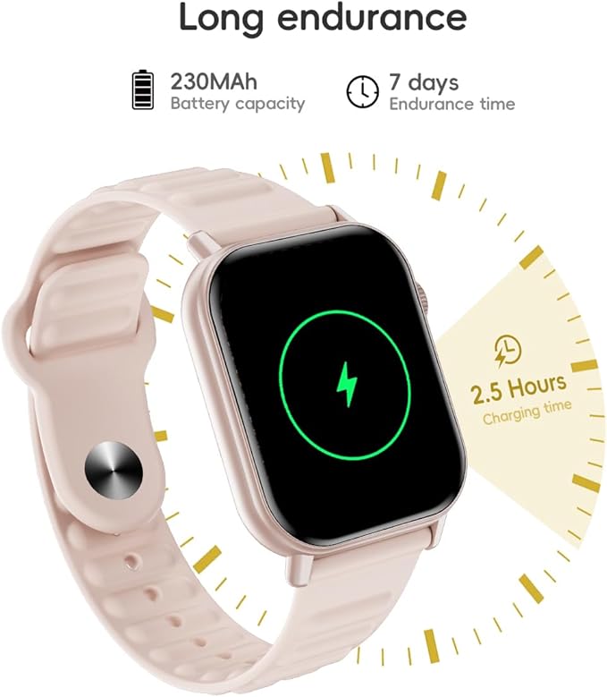 Smart Watch Sports Pedometer Fitness Tracker, Bluetooth Call Heart Rate Blood Oxygen Sleep Monitor, 100 Sports Modes Waterproof for iOS Android Men's Women's Smart Watch (Pink)