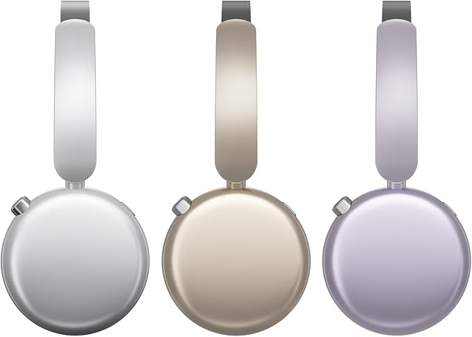 LORELEI Q60 Wireless Bluetooth On-Ear Headphones Lightweight ，Built-in Micphone, 40 Hours Up Battery Life, Bass Mode, Memory Earmuffs (Starlight)