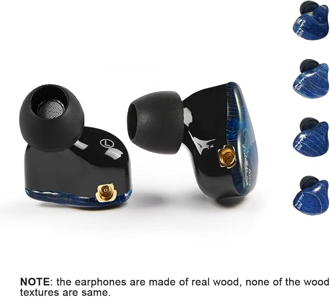 in Ear Monitor Headphones, HiFi Stereo IEM Earphones, Dynamic Dual Driver Wired Earbuds with Detachable Cable, Noise Canceling Headset for Singers Musicians Drummers Audiophile (Blue, No Mic)