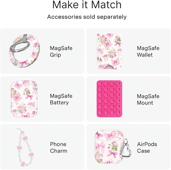 VELVET CAVIAR Case for iPhone 17 | Compatible with MagSafe | 10ft Drop Tested | Protective Designer Cases | Posie Pink Bow