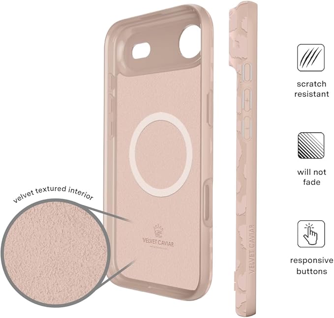 VELVET CAVIAR Case for iPhone 17 Air | Compatible with MagSafe | 10ft Drop Tested | Protective Designer Cases | Nude Leopard