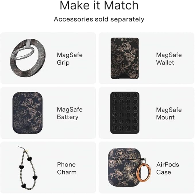 VELVET CAVIAR Case for iPhone 17 | Compatible with MagSafe | 10ft Drop Tested | Protective Designer Cases | Floral Rose Gold Flowers