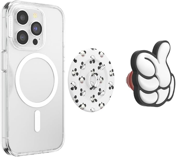 PopSockets Phone Grip for MagSafe with Kickstand, Magnetic Stand, Swappable Top, Secure Hold for iPhone MagSafe Cases, Phone & Tablet Grip, Disney - Thumbs Up