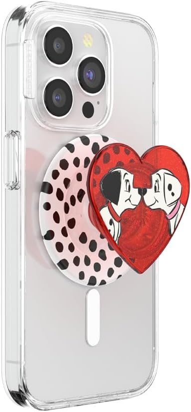 PopSockets Phone Grip for MagSafe, Secure Magnetic Phone Grip & Stand, Hands-Free Kickstand, Wireless Charging Compatible, Disney - Heart Two Cute