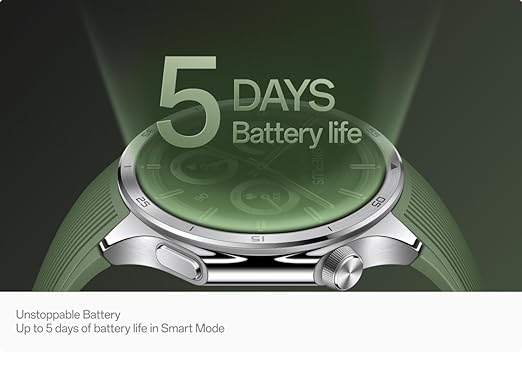 OnePlus Watch 3 Emerald Titantium, 32GB, 120-Hour Battery, Health & Fitness Tracking, Sapphire Crystal Design, Titanium Bezel, Dual-Engine, Wear-OS by Google