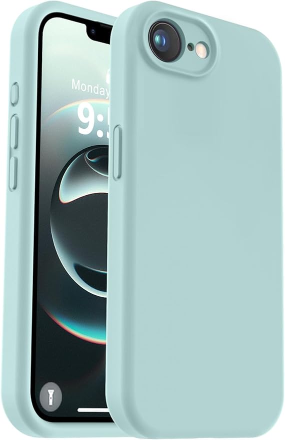 Vooii Compatible with iPhone 16e Case, Liquid Silicone Upgrade [Camera Protection] [Soft Anti-Scratch Microfiber Lining] Shockproof Phone Case for iPhone 16e 6.1 inch - Mint