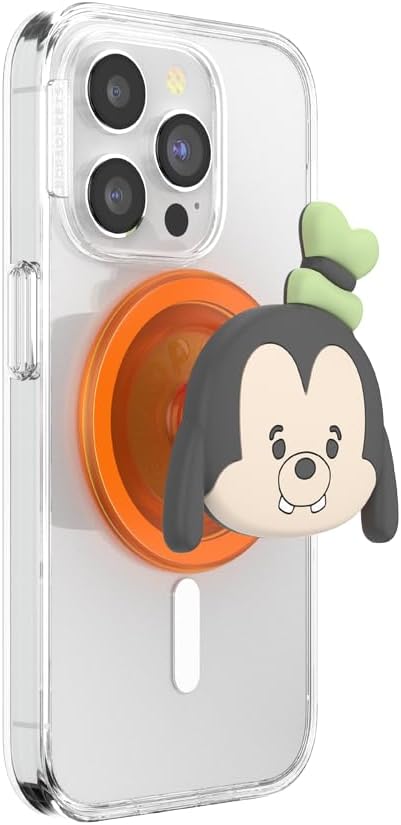 PopSockets Phone Grip for MagSafe with Kickstand, Magnetic Stand, Swappable Top, Secure Hold for iPhone MagSafe Cases, Phone & Tablet Grip, Cute PopSockets, Disney - Kawaii Goofy