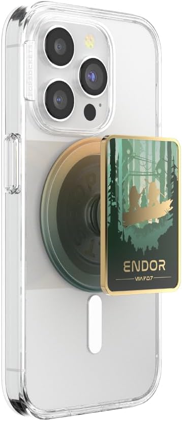 PopSockets Phone Grip for MagSafe with Kickstand, Magnetic Stand, Swappable Top, Secure Hold for iPhone MagSafe Cases, Phone & Tablet Grip, Starwars - Enamel Welcome to Endor