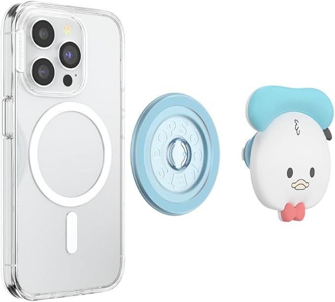 PopSockets Phone Grip for MagSafe with Kickstand, Magnetic Stand, Swappable Top, Secure Hold for iPhone MagSafe Cases, Phone & Tablet Grip, Cute PopSockets, Disney - Kawaii Donald