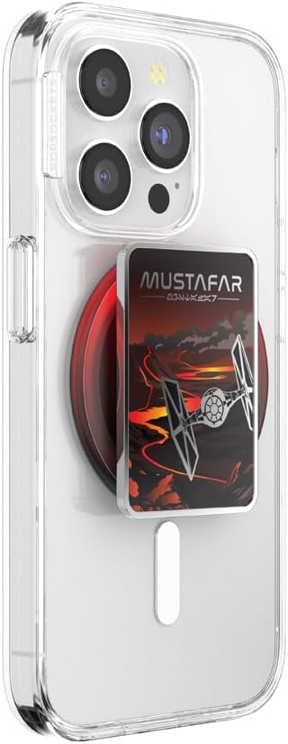 PopSockets Phone Grip for MagSafe with Kickstand, Magnetic Stand, Swappable Top, Secure Hold for iPhone MagSafe Cases, Phone & Tablet Grip, Starwars - Enamel Welcome to Mustafar