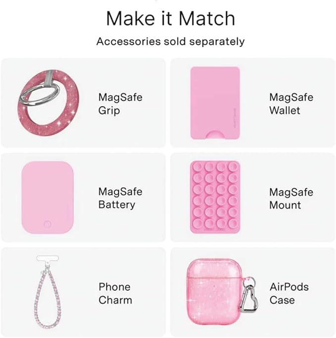 VELVET CAVIAR Case for iPhone 17 Pro | Compatible with MagSafe | 10ft Drop Tested | Protective Designer Cases | Pink Stardust Glitter