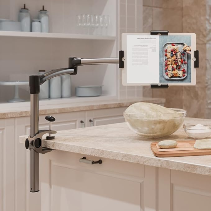 LEVO Deluxe Table Clamp for All Best Tablet PCs, iPads, iPad Mini, New iPad Pro, Galaxy, Nexus, Xoom, Surface Pro, Miix, Nook, Fire, and Other Tablets and e Readers Gunmetal Color - G2