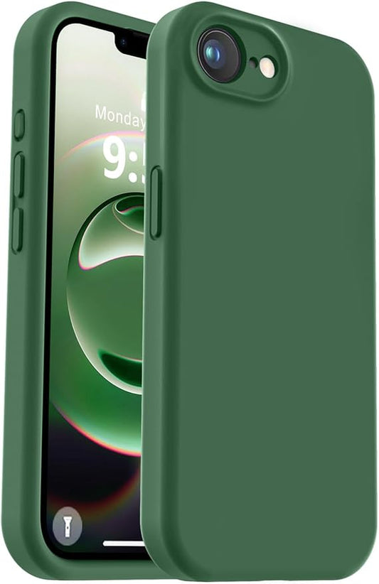 Vooii Compatible with iPhone 16e Case, Liquid Silicone Upgrade [Camera Protection] [Soft Anti-Scratch Microfiber Lining] Shockproof Phone Case for iPhone 16e 6.1 inch - Green