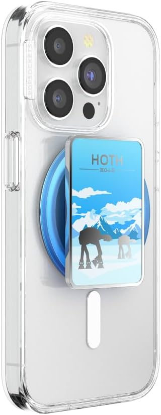 PopSockets Phone Grip for MagSafe with Kickstand, Magnetic Stand, Swappable Top, Secure Hold for iPhone MagSafe Cases, Phone & Tablet Grip, Starwars - Enamel Welcome to Hoth