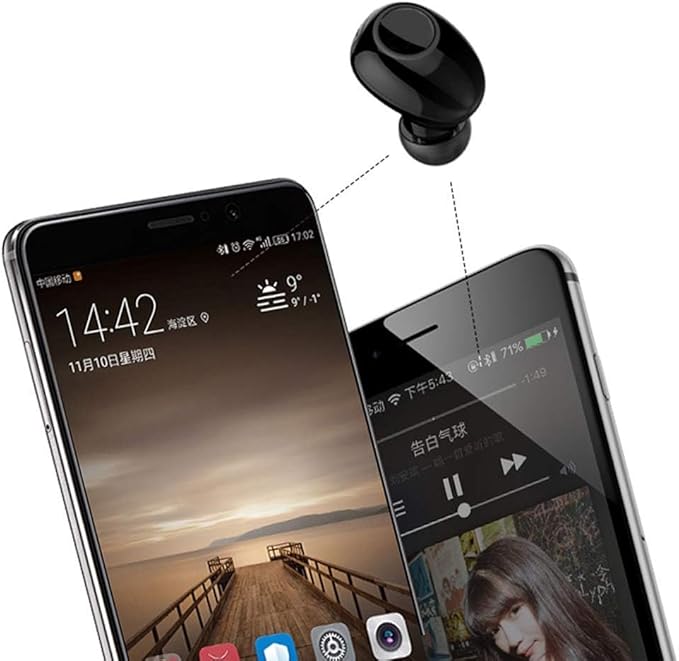 Bluetooth Earbud 10 Hrs Playtime, Single Wireless Earphone, Mini Driving Headset Hands-Free Car Headphone, Cell Phone Bluetooth Earpiece for iOS Android Smart Phones PC TV Audiobook