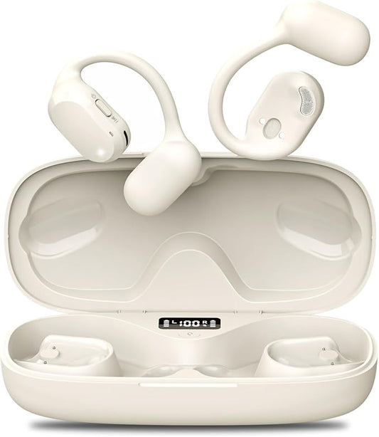 BANIGIPA Open Ear Headphones, True Wireless Earbuds, Bluetooth 5.4 Headphones w/Dual Mic for Calling, Comfort Sports Over Ear Earbuds w/Earhooks for Running Traveling, IP67 Waterproof, 40H Playtime