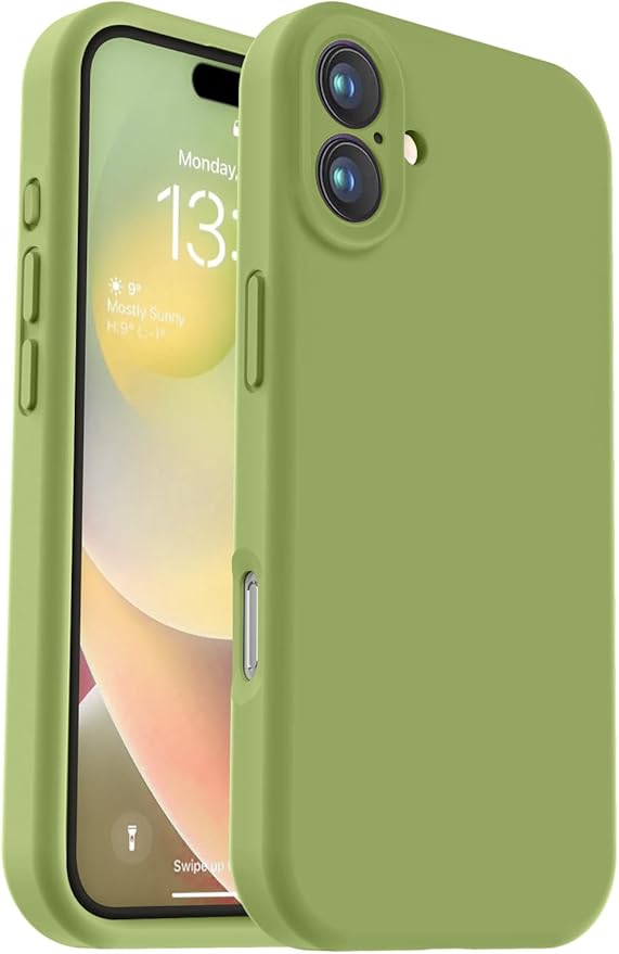 Vooii Compatible with iPhone 16 Plus Case, Liquid Silicone Upgrade [Camera Protection] [Soft Anti-Scratch Microfiber Lining] Shockproof Phone Case for iPhone 16 Plus 6.7 inch - Cedar Green