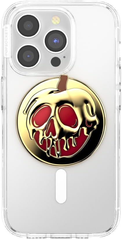 PopSockets Phone Grip for MagSafe with Kickstand, Magnetic Stand, Swappable Top, Secure Hold for iPhone MagSafe Cases, Phone & Tablet Grip, Disney - Enamel Poison Apple