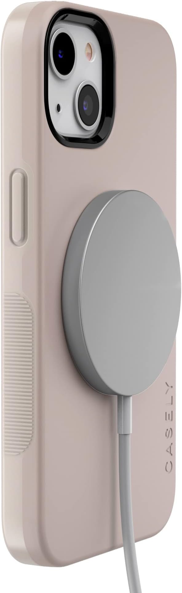 Casely iPhone 14 Case | Taupe on Nude | Neutral Solid Beige Aesthetic Cream | Compatible with MagSafe | Bold Protective Design