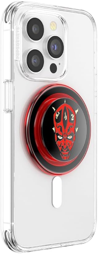 PopSockets Phone Grip for MagSafe with Kickstand, Magnetic Stand, Swappable Top, Secure Hold for iPhone MagSafe Cases, Phone & Tablet Grip, Starwars - Enamel Darth Maul