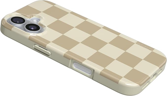 Casely iPhone 17 Case | Fit Check | Neutral Checkerboard | Compatible with MagSafe | Classic Ultra Slim Design