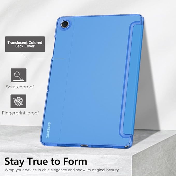 MoKo Case for Galaxy Tab A9+/A9 Plus 11 inch 2023, Slim Stand Protective Smart Cover with Hard PC Translucent Back Shell for Tab A9 Plus Tablet (SM-X210/X216/X218), Auto Wake/Sleep, Blue Wave