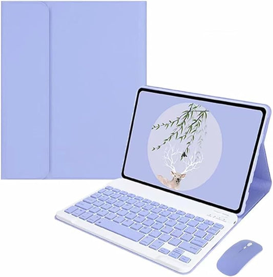 Keyboard Case Mouse for Galaxy Tab A7 Lite 8.7 Inch SM-T220/T225/T227, Detachable Cute Color Keyboard Case with S Pen Holder，Purple