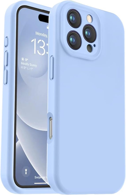 Vooii Compatible with iPhone 16 Pro Max Case, Liquid Silicone Upgrade [Camera Protection] [Soft Anti-Scratch Microfiber Lining] Shockproof Phone Case for iPhone 16 Pro Max 6.9 inch - Light Blue