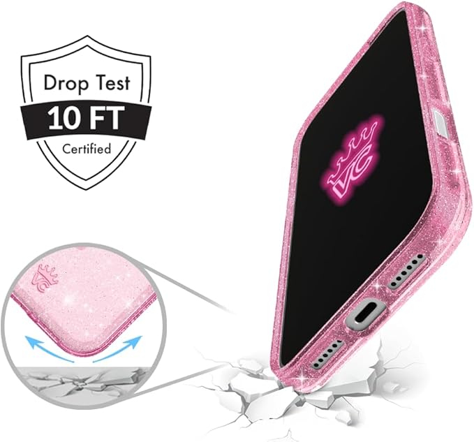 VELVET CAVIAR Case for iPhone 17 | Compatible with MagSafe | 10ft Drop Tested | Protective Designer Cases | Pink Stardust Glitter