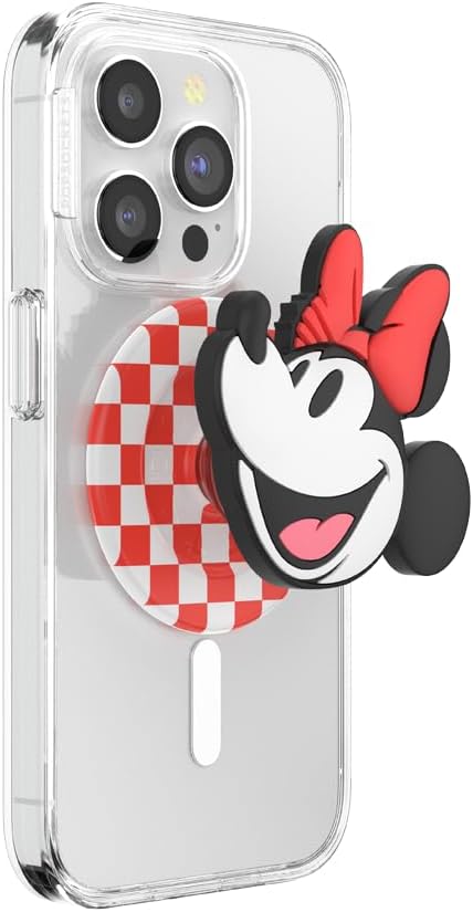 PopSockets Phone Grip for MagSafe with Kickstand, Magnetic Stand, Swappable Top, Secure Hold for iPhone MagSafe Cases, Phone & Tablet Grip, Disney - PopOut Classic Minnie