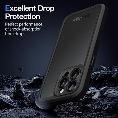 COOLQO Magnetic for iPhone 12 Pro Case, Compatible with MagSafe, Dual Layer Design Military Grade Protection, Translucent Matte Scratch-Resistant Back Protective Shockproof Phone Case, Black