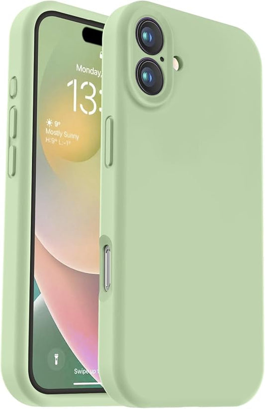 Vooii Compatible with iPhone 16 Case, Liquid Silicone Upgrade [Camera Protection] [Soft Anti-Scratch Microfiber Lining] Shockproof Phone Case for iPhone 16 6.1 inch - Matcha