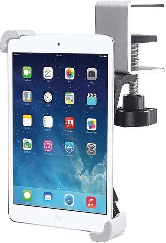 Under Cabinet Tablet Mount for Kitchen [Portable Small Clamp] Kitchen Tablet Holder for Counter Stand, 360° Rotatable Metal Clip, Compatible with 7-11" Tablet Like iPad Pro, Air, Mini, Galaxy, Fire