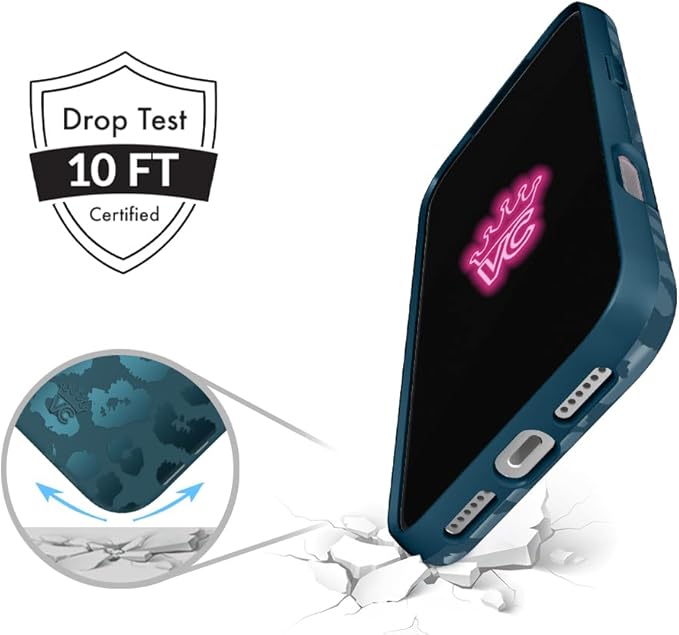 VELVET CAVIAR Case for iPhone 17 | Compatible with MagSafe | 10ft Drop Tested | Protective Designer Cases | Metallic Navy Leopard