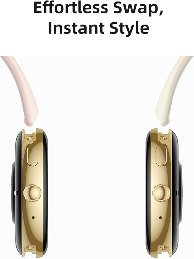 Parsonver AMOLED Smart Watch for Women Men, Always-On Display Fitness Tracker, Answer/Make Calls, 2 Quick-Release Bands, Heart Rate, Sleep Monitor, 120+ Sports Modes for Android iPhone, Champagne Gold