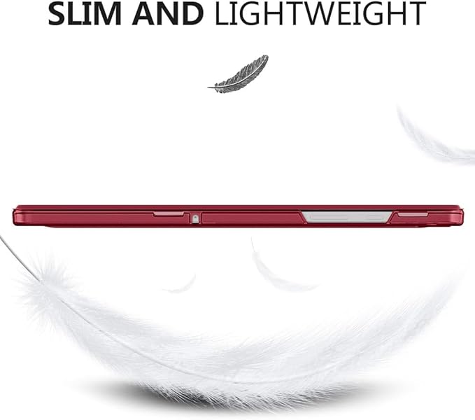 MoKo Case for Galaxy Tab A9+/A9 Plus 11 inch 2023, Slim Stand Protective Smart Cover with Hard PC Translucent Back Shell for Tab A9 Plus Tablet (SM-X210/X216/X218), Auto Wake/Sleep, Wine Red