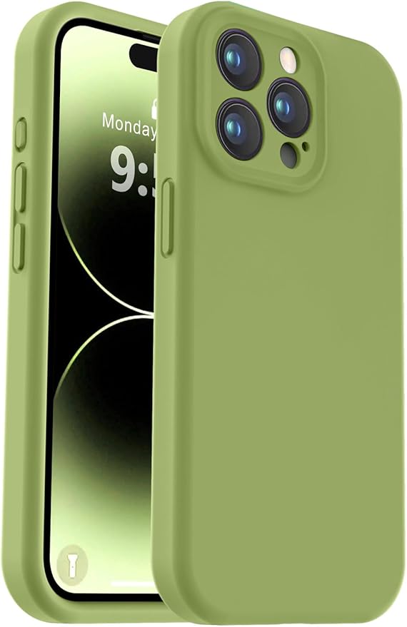 Vooii Compatible with iPhone 14 Pro Max Case, Liquid Silicone Upgrade [Camera Protection] [Soft Anti-Scratch Microfiber Lining] Shockproof Phone Case for iPhone 14 Pro Max 6.7 inch - Cedar Green