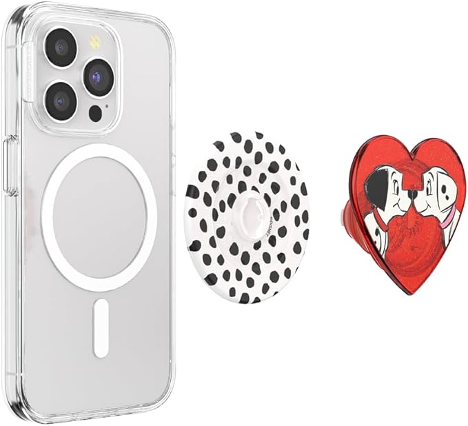 PopSockets Phone Grip for MagSafe, Secure Magnetic Phone Grip & Stand, Hands-Free Kickstand, Wireless Charging Compatible, Disney - Heart Two Cute