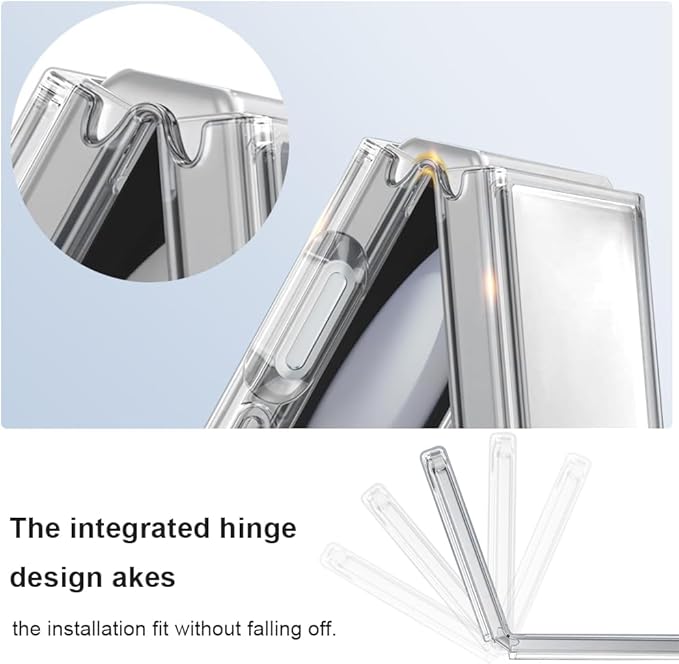 Case for Samsung Galaxy Z Flip 6, Ultra Slim Flip 6 Case, Anti-Scratch Anti-Yellowing PC Back Cover & TPU Hinge Connectors Shockproof Protective Phone Case for Z Flip6 5G (Basic+Clear)