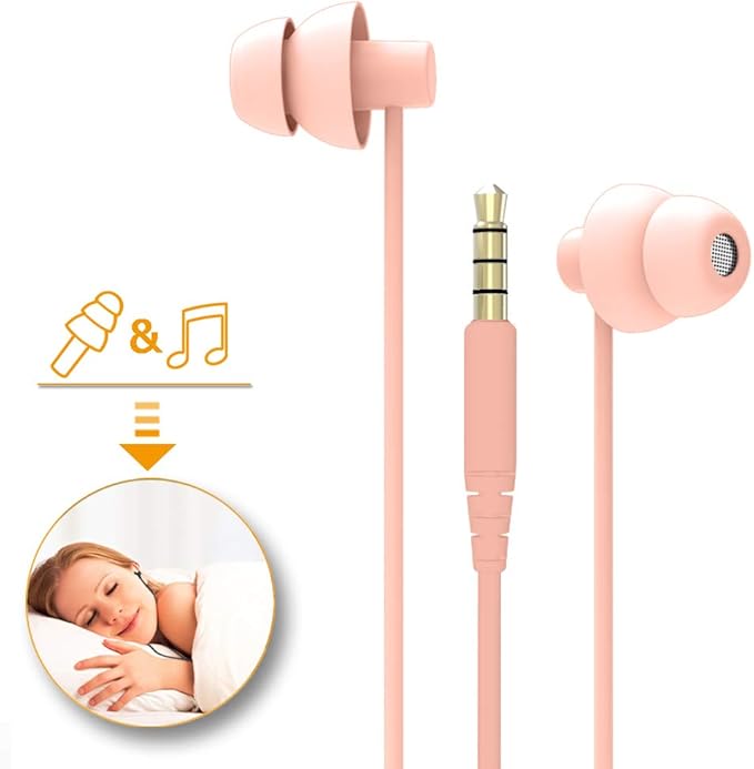MAXROCK (TM Super Mini Total Soft Silicon Earbuds Headphones with Mic Music Sleep Choice for Cellphones Ipad Tablet Mp3 Laptop and Most 3.5mm Audio Player (Coral Pink)