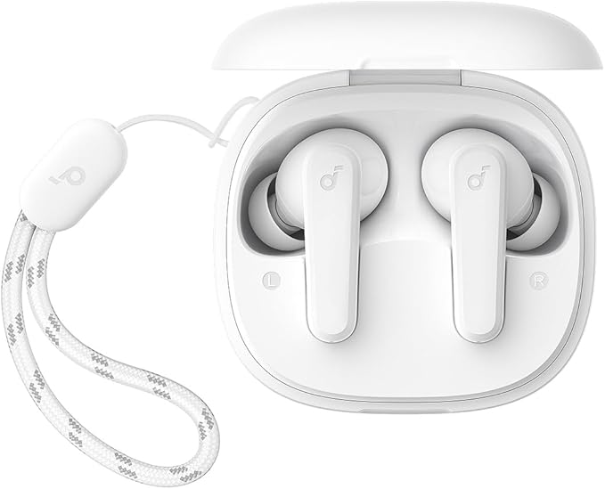 Soundcore by Anker P20i True Wireless Earbuds, 10mm Drivers with Big Bass, Bluetooth 5.3, 30H Long Playtime, Water-Resistant, 2 Mics for AI Clear Calls, 22 Preset EQs, Customization (White)