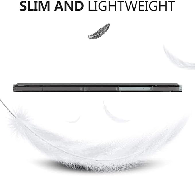 Cover for Samsung Galaxy Tab A9 Plus 11 inch Case Cover, Smart Flip Case Cover for Samsung Galaxy Tab A9+ 11 inch Translucent Back with Stylus Pen, Black