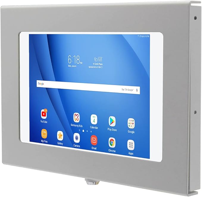 TABcare Locking Anti-Theft Metal Case for Samsung Galaxy TAB 8" 8.4" Tablet for Kiosk, POS, Store, Show Display, Time Clock (TAB E 8.0, White)