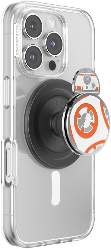 PopSockets Phone Grip for MagSafe with Kickstand, Magnetic Stand, Swappable Top, Secure Hold for iPhone MagSafe Cases, Phone & Tablet Grip, Star War Power The Force 2025 - Spinner BB