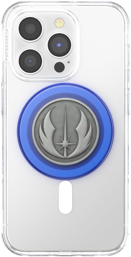 PopSockets Phone Grip for MagSafe with Kickstand, Magnetic Stand, Swappable Top, Secure Hold for iPhone MagSafe Cases, Phone & Tablet Grip, Starwars - Enamel Jedi Icon