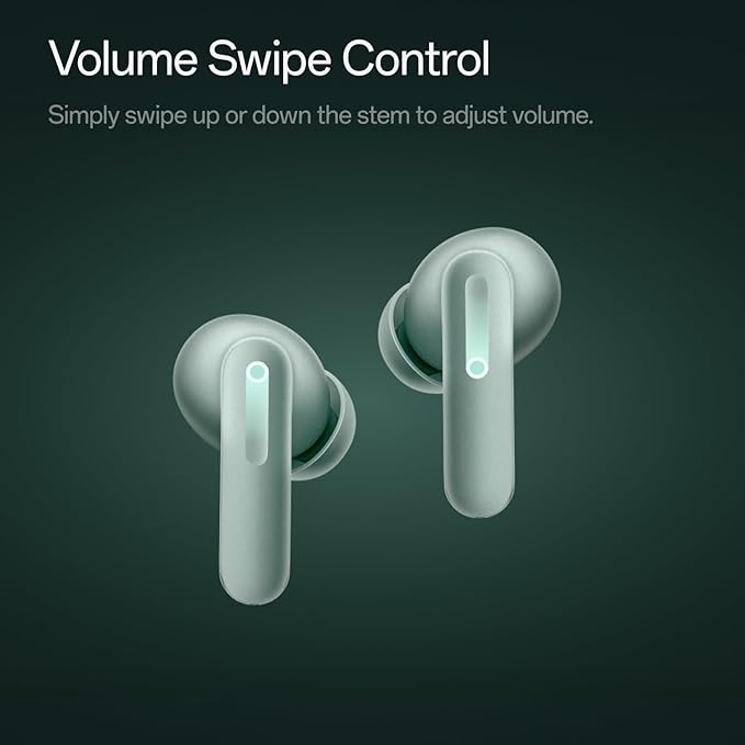 OnePlus Buds 4 Bluetooth Wireless Earbuds, Zen Green, E513A, in-Ear, True Wireless with Active Noise Cancellation