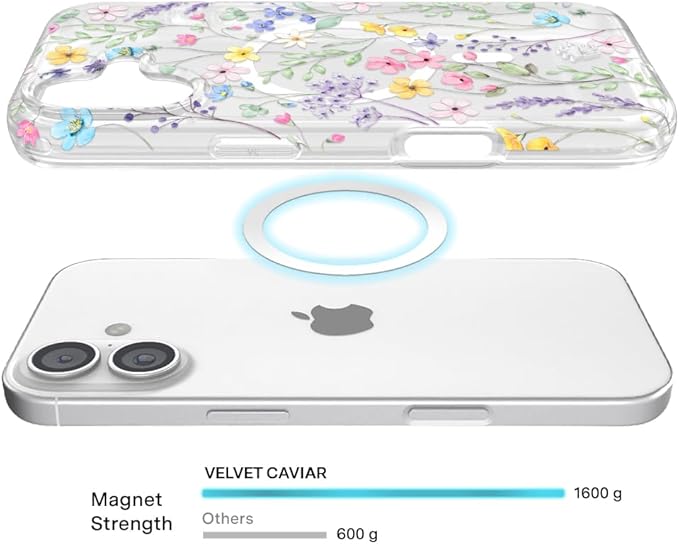 VELVET CAVIAR Case for iPhone 17 | Compatible with MagSafe | 10ft Drop Tested | Cute Girly Protective Designer Cases for Women | Enchanted Floral Wildflowers