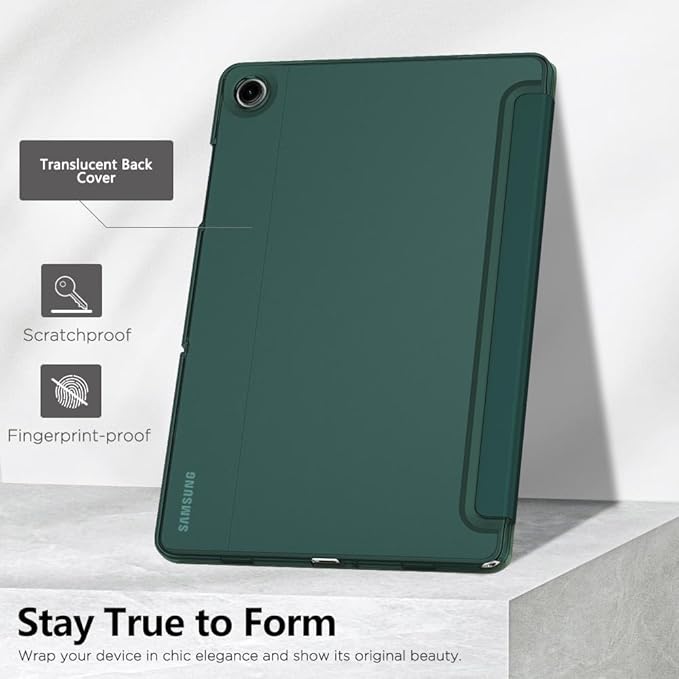 MoKo Case for Galaxy Tab A9+/A9 Plus 11 inch 2023, Slim Stand Protective Smart Cover with Hard PC Translucent Back Shell for Tab A9 Plus Tablet (SM-X210/X216/X218), Auto Wake/Sleep, Midnight Green