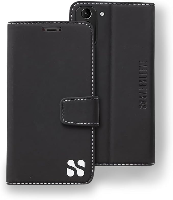 SafeSleeve EMF Protection Anti Radiation Galaxy Case: Galaxy S24 Plus RFID EMF Blocking Wallet Cell Phone Case (Black)